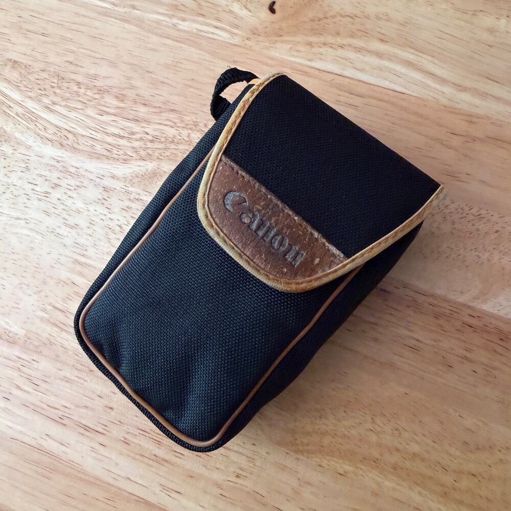 90s Canon Vintage Black Point and Shoot Film Camera Pouch Made In Japan